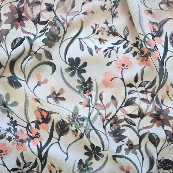 Reiss Cream 'Sadie' Floral Print Semi-Sheer Mini Dress - Size 10 - Picture 4 of 10